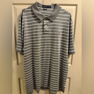 Polo by Ralph Lauren by Soft Pima Touch Polo XXL - Grey/White Striped